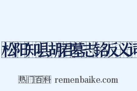 松阳知县胡君墓志铭反义词是什么意思的图片